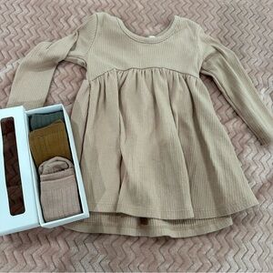 Quincy Mae Dress with Socks Set
